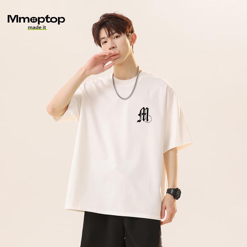 MMOPTOP High Street Trendy Letter Print Loose Fit Cotton T-Shirt