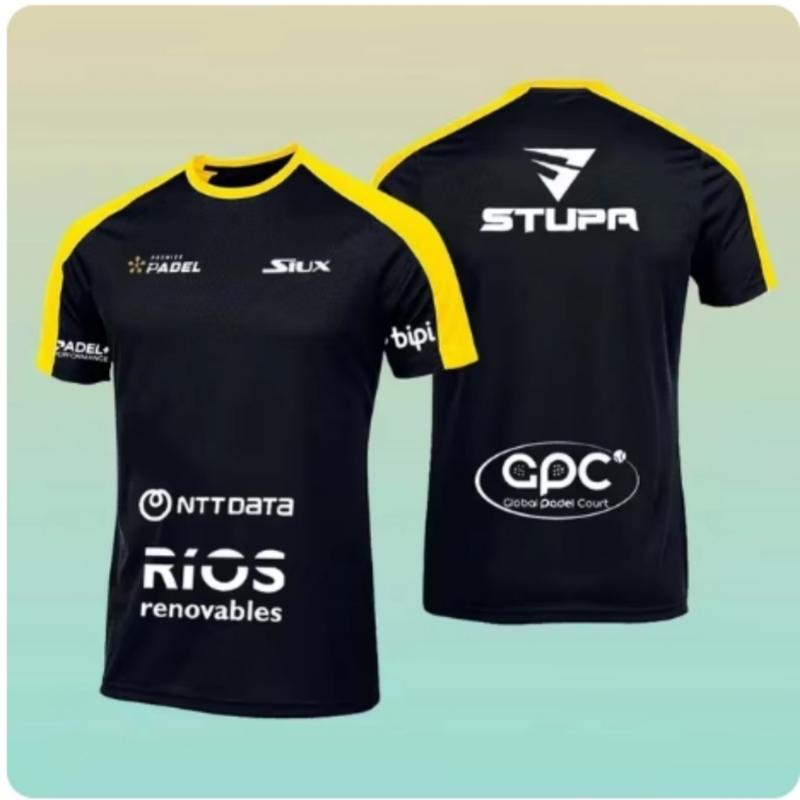 2024 Sommer Locker Herren Tennis T-Shirt Mode Einfarbig O-Ausschnitt Kurzarm T-Shirt Atmungsaktiv Schnelltrocknend Sport Match Top