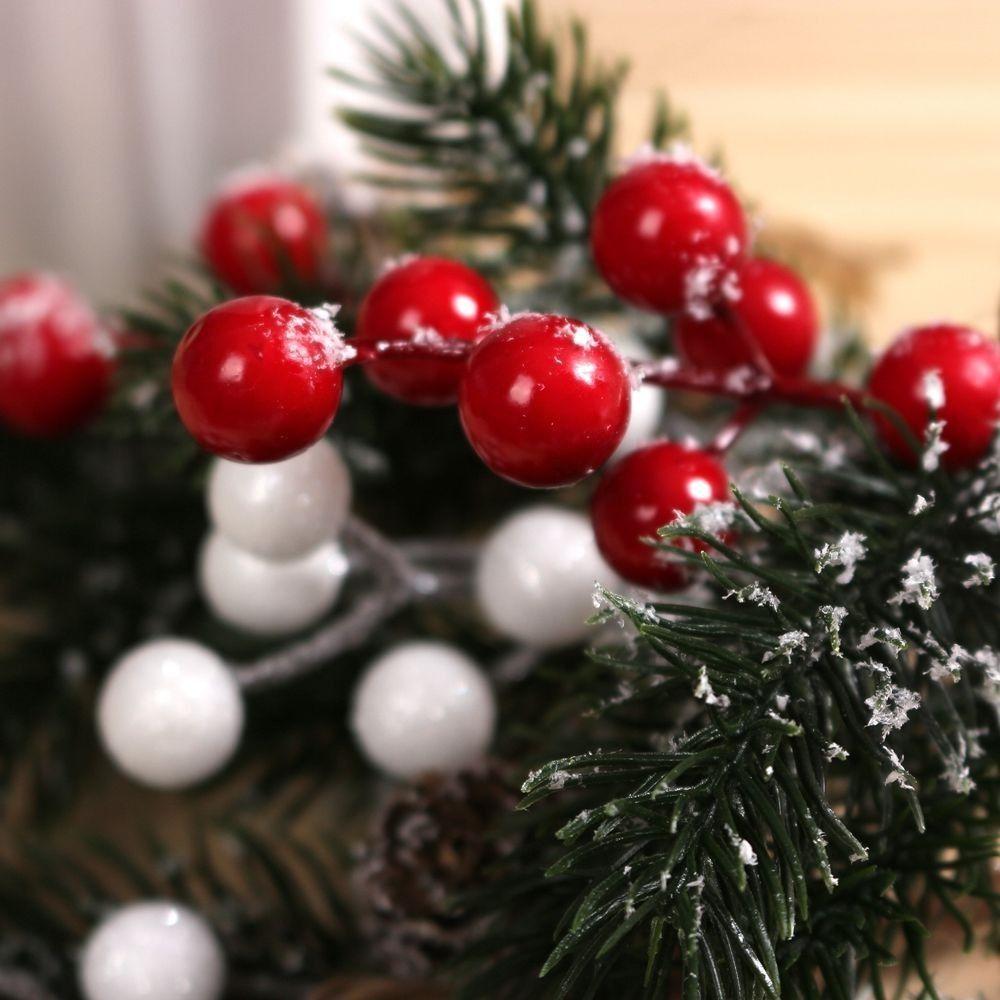 Holly Flower Xmas Artificial Pine Branch Christmas Berry Artificial Flower Christmas Decoration