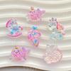 10PCS New Cartoon Colored Unicorn Horse, Ice Cream Flat Back Cabochon Stone Scrapbook DIY Decor Figurines Crafts Accessories