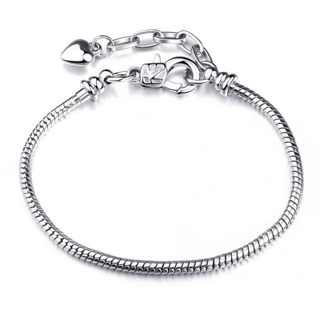 Baopon Høykvalitets Vintage Sølvbelagt Charm Armbånd Europeisk Stil Slangekjede Passer DIY Merkevare Armbånd For Kvinner Smykker
