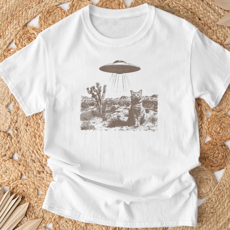 Vintage UFO Cowboy Cat Shirt, Retro T-Shirt, Retro 90s Western TShirt Unisex T-Shirt XXL