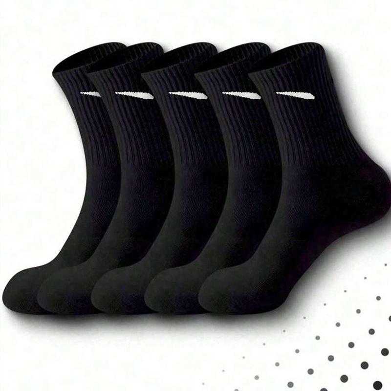 

5/10 пар Чоловічі шкарпетки спортивні однотонні унісекс з високою посадкою Чорні Білі Дихаючі До середини ікри Повсякденні Всесезонні Прості Універсальні One Size