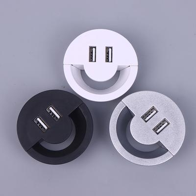 50Mm Wire Hole Cover Round Home Office Table Outlet Port Line Box Computer Desk Cord Grommet With 2 Port Usb Cable Organizer