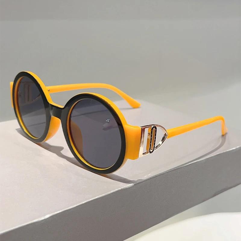 Oversized Round Sunglasses Women Cute Stylish Gradient Outdoor Casual Shades Ins Trendy Luxury Brand Design Sun Glasses