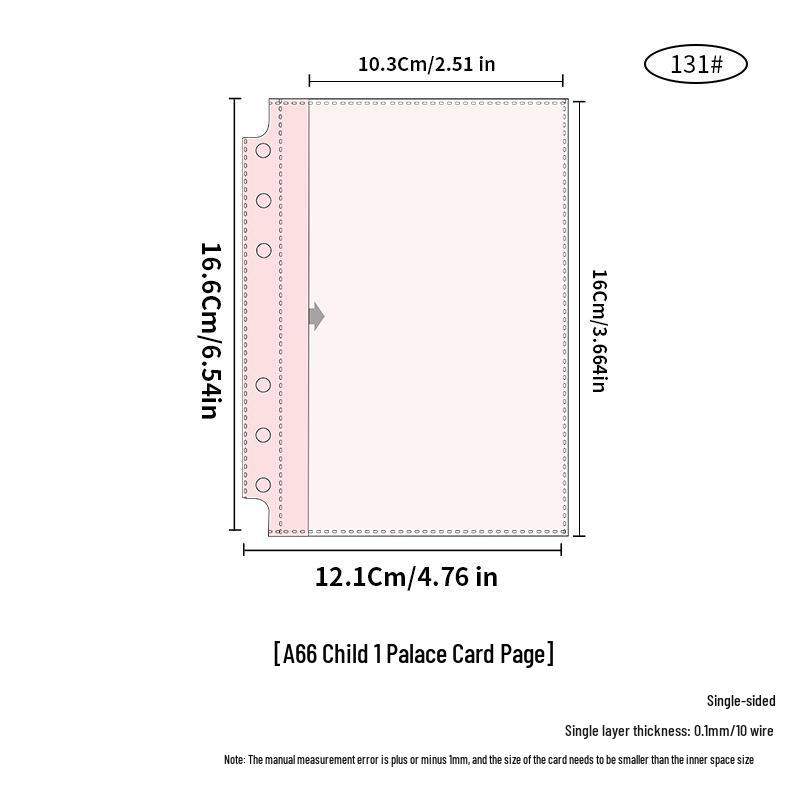 Transparent Card Album Inner Pages for A4/A5/A6/A7 Binders - Nine & Four Pocket Star Fandom Card Storage Refills