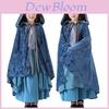 Halloween Vintage Court Dress Cloak Girls Long Gown Theater Costume For Children