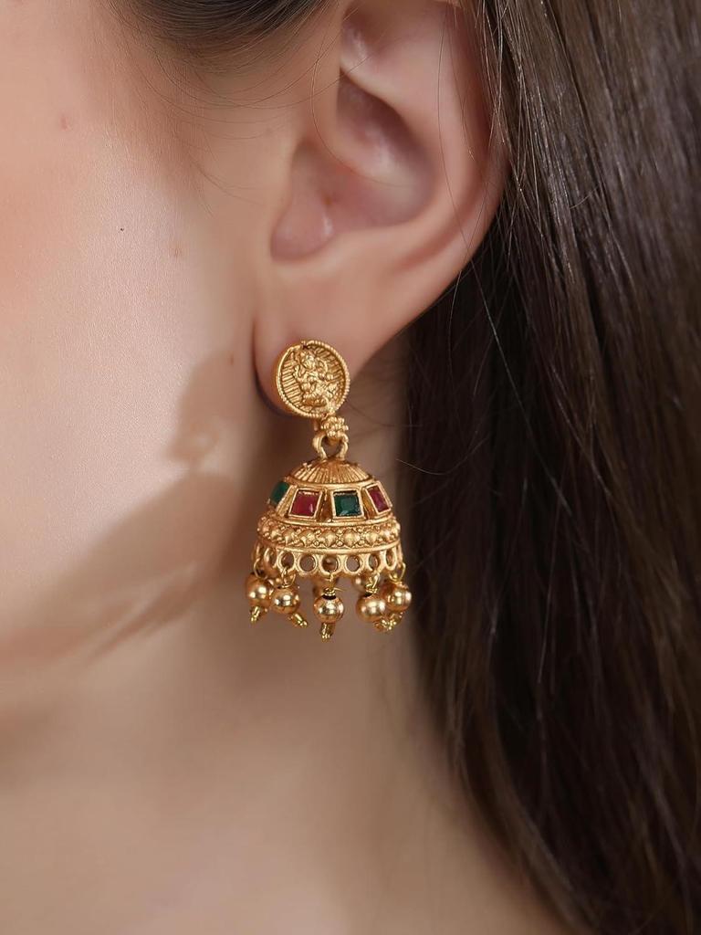 Necklace Set for Women | Pearl and Gold Plated Temple Jewellery Set | Traditional