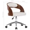 Dining Chair Swivel White Bentwood and Faux Leather