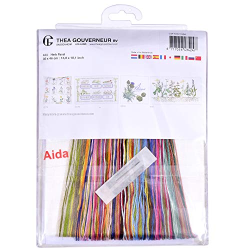 Thea Gouverneur Cross Stitch Kit, Harb Panel, White Aida, 18 Count, Adult, 424A