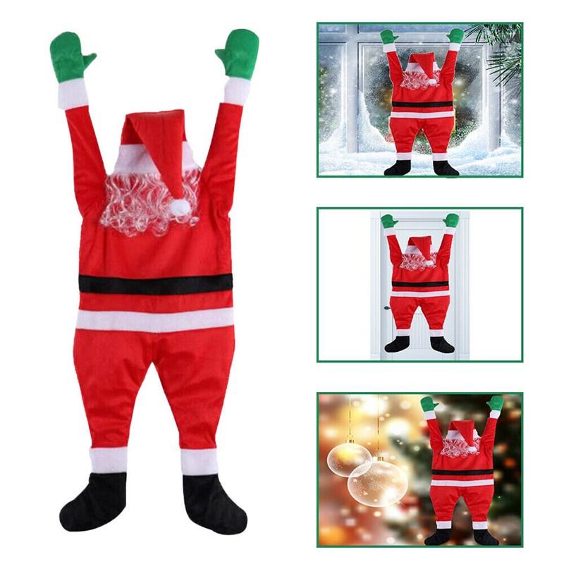 42" Climbing Christmas Hanging Santa Claus Outdoor Window Party Xmas Props Decor