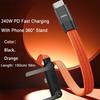 USB Type-C 240W Super Fast Charging Cable 2-in-1 Folding Holder For iPhone 15-17 Android Phone Charger Cable USB To C, C To C