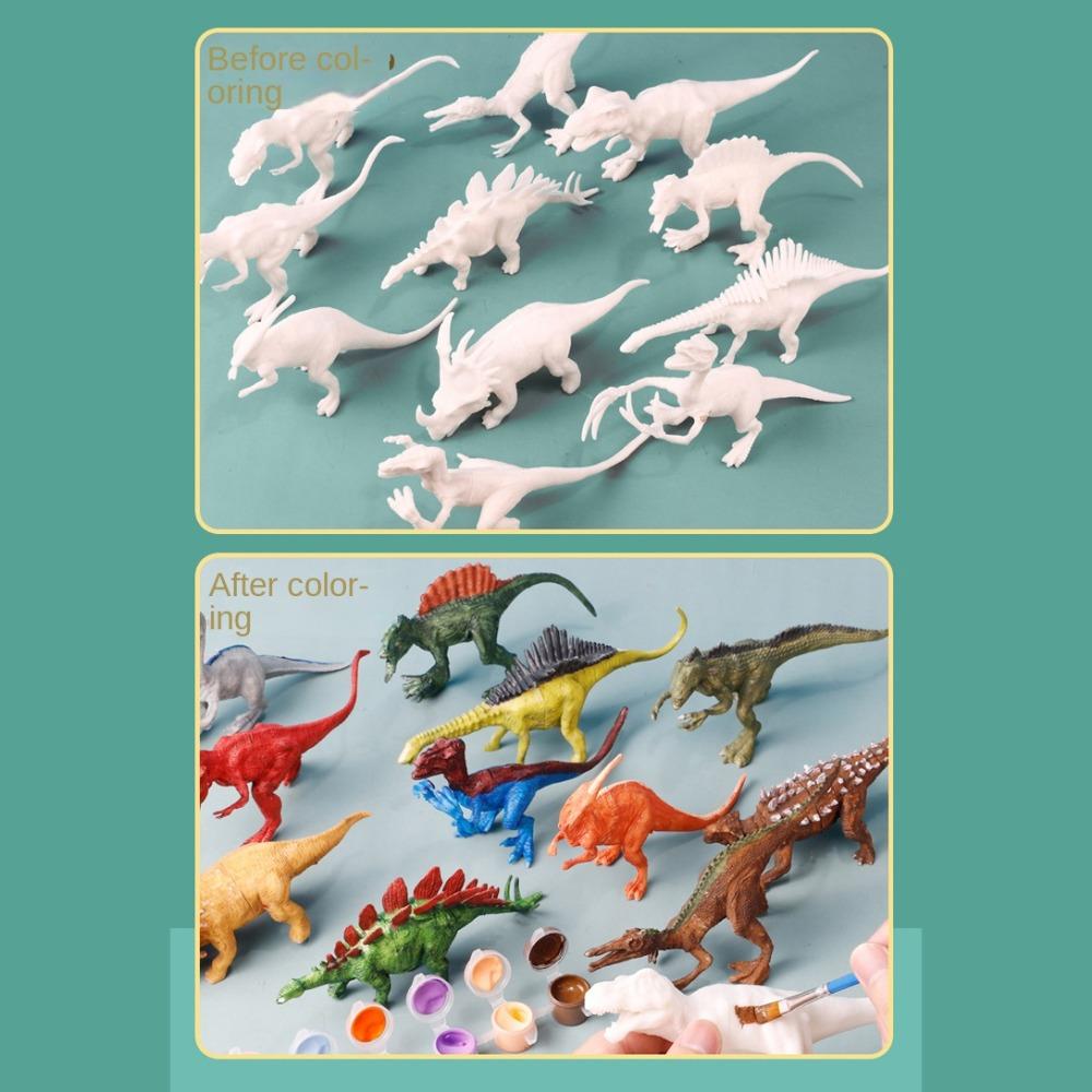 Cartoon Dinosaur DIY Painting Animal Dinosaur Doll Hand-made Graffiti Dinosaur  Home Decor