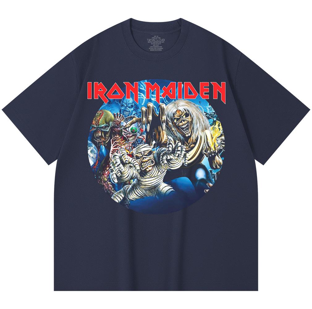 230 Gsm 100% Cotton Heavy Metal T-Shirt  Rock Band Popular Music Print Unisex Heavy Cotton T Shirt