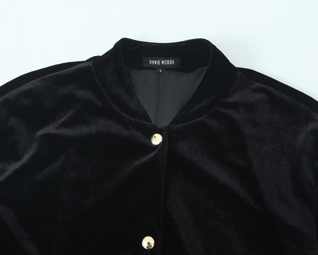 Samt-Bomberjacke und Hose mit weitem Bein im europäischen und amerikanischen Stil - Herbstkollektion.