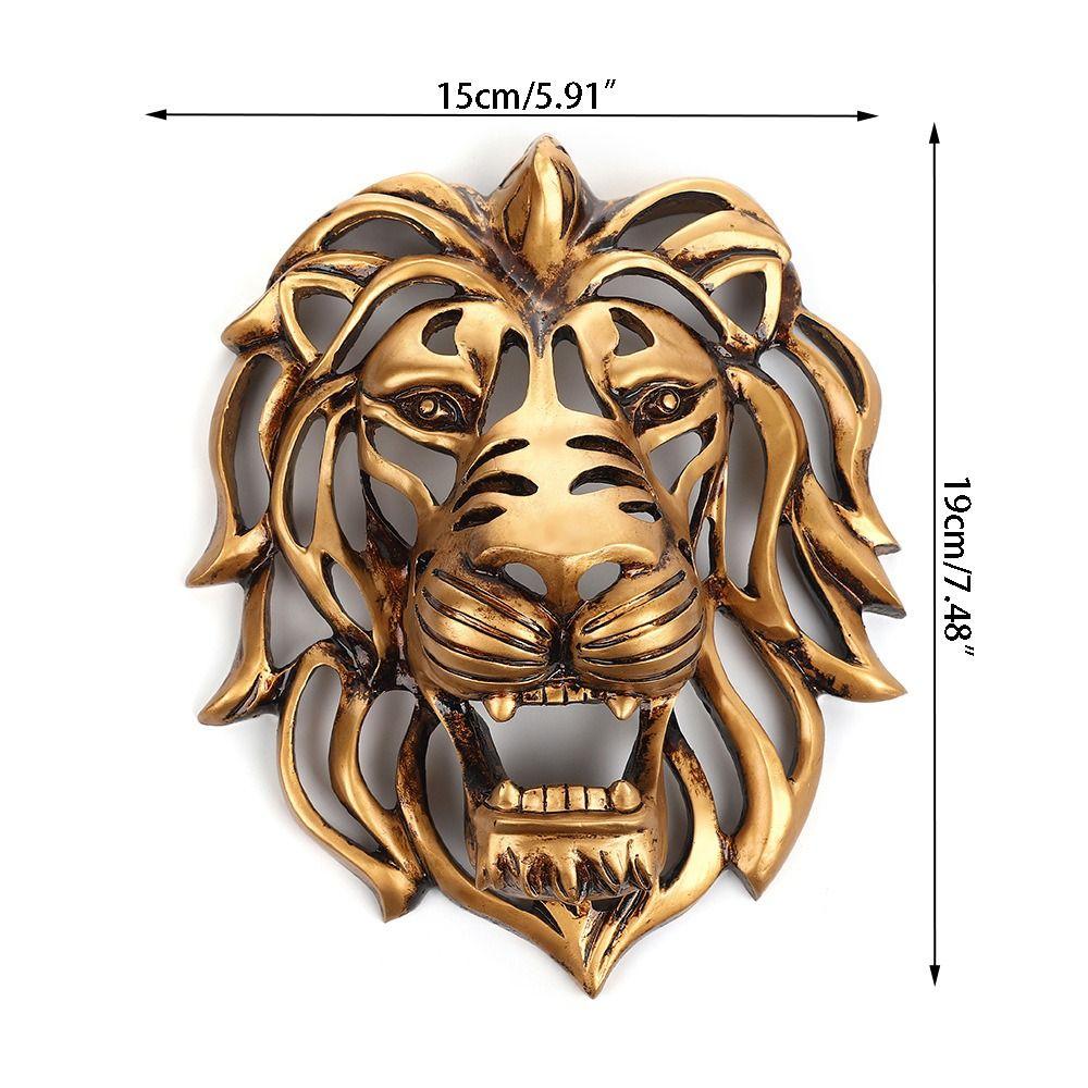 Lion Head Shape Hollow Lion Head Statue Gold Large Lion Head Sculpture  Bedroom