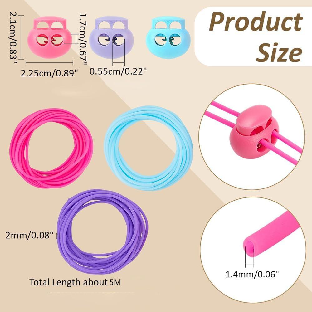5M Stitch Keeping Cords 2mm Hollow Rubber Tubing Knitting Barber Cord with 0.2 Inch Hole Needle Stoppers for Knitting Stitch