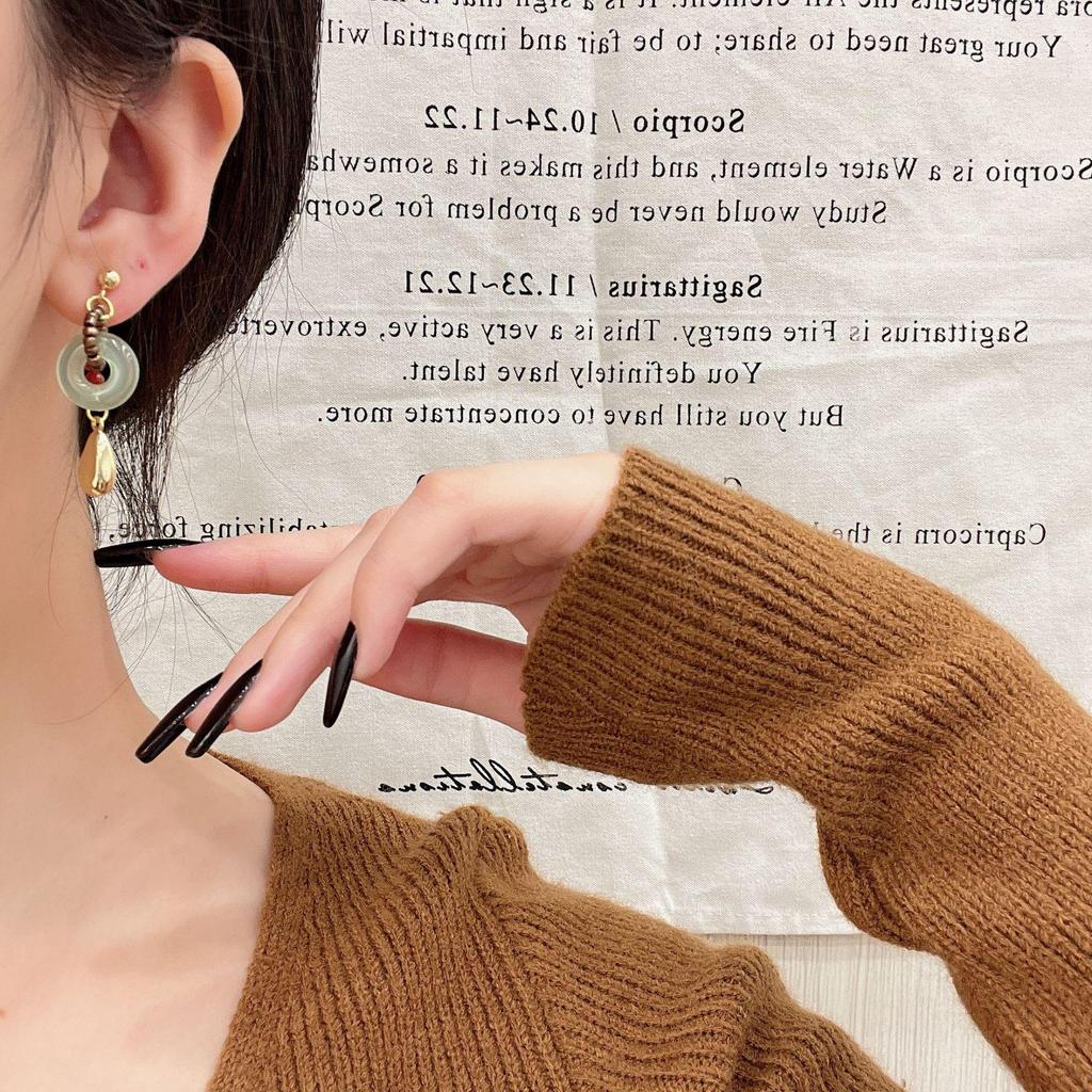 Ethnic Style Retro Gold Diamond Tassel Earrings - Exquisite High-End Luxury for New Year Good Luck