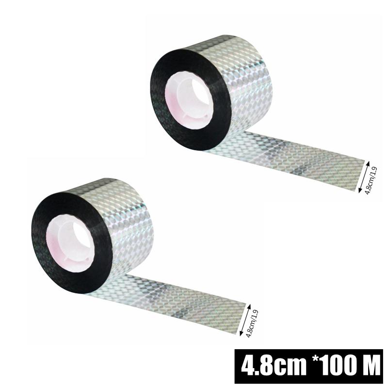 50/80/100M Bird Repellent Reflective Tape Pigeons Drive Away Ribbon Anti Bird Laser Flash Tape Garden Orchard Roof Bird-Proof