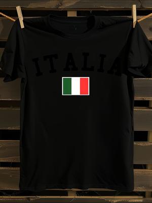 ITALIA Italian Flag and ITALIA Lettering T-shirt