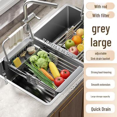 Ausziehbarer Edelstahl-Küchenspülbecken-Abtropfkorb