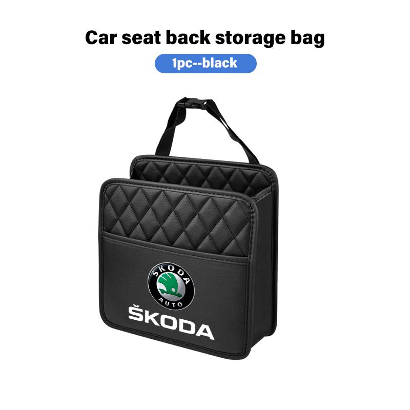AAABR1 For Skoda Multifunction Car Backseat Storage Bag Tissue Water Cup Holder Auto Organizer Accessories Octavia A5 A7 RS Fabia