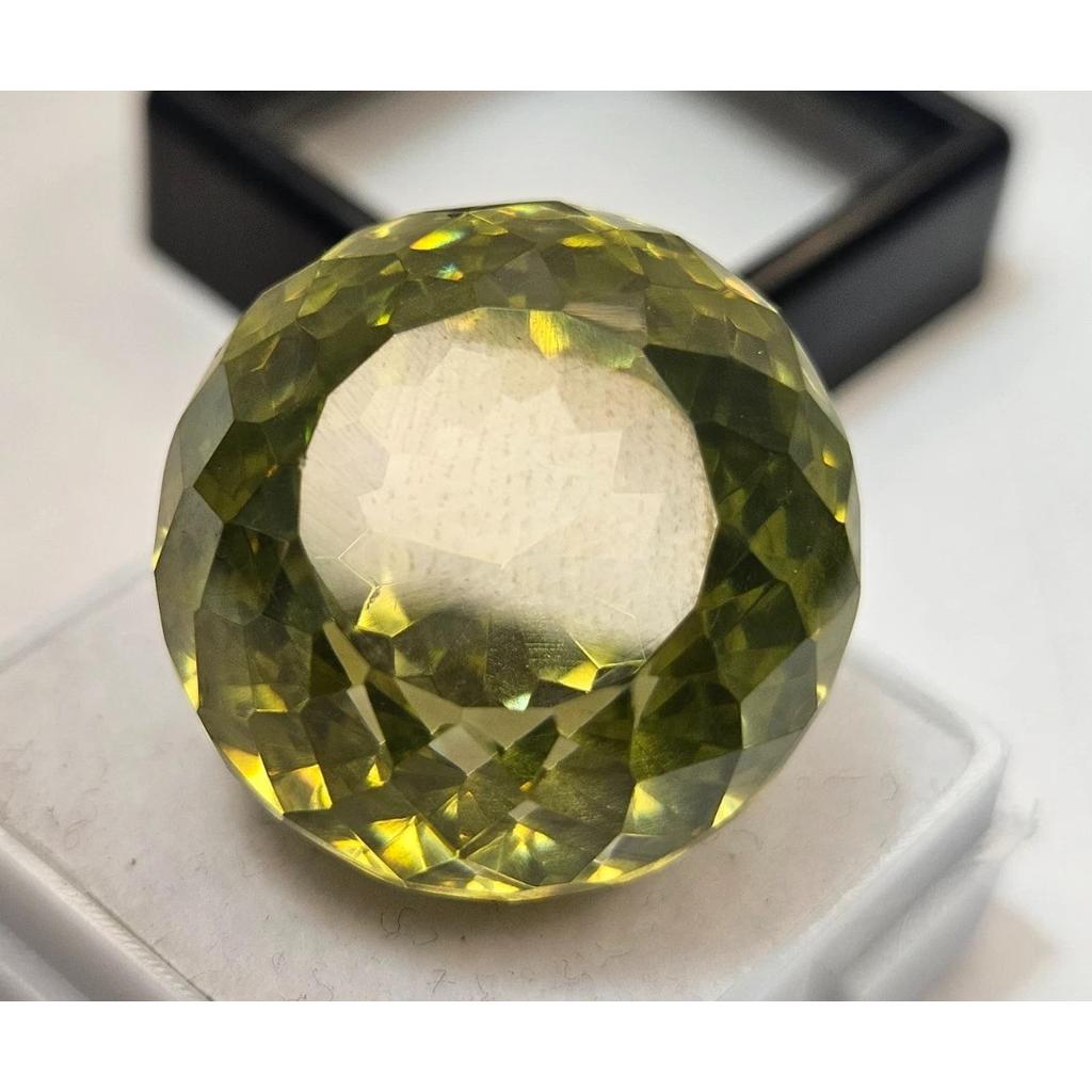 Natural Zircon Green Color Cambodian 107.80 Ct Round Cut Beautiful Gemstone