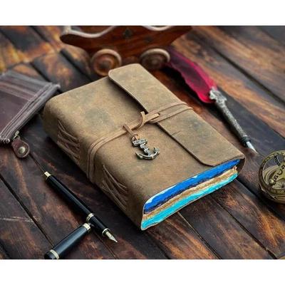 Antique Leather Scrapbook Vintage Journal Diary For Travel Journey Writing