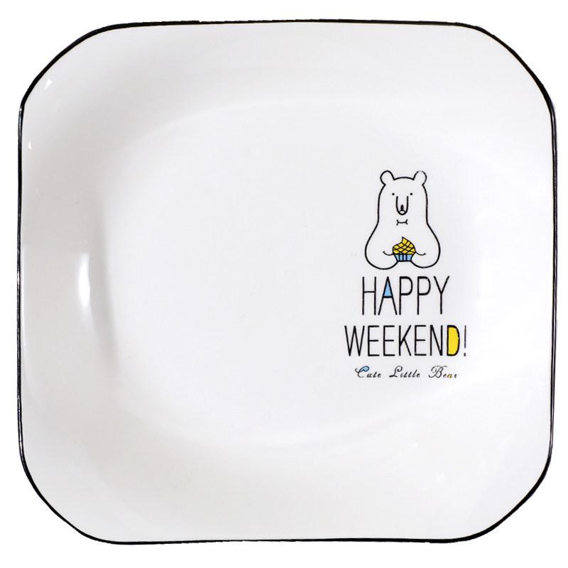 Microwaveable Creative Cartoon Ceramic Plate Set for Breakfast & Fruits