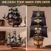 Robotime Rokr 3D-Puzzle Holz-Seahouse Barken Modellbausätze Bauen Haus Schreibtisch Dekoration Geschenk für Jugendliche und Erwachsene