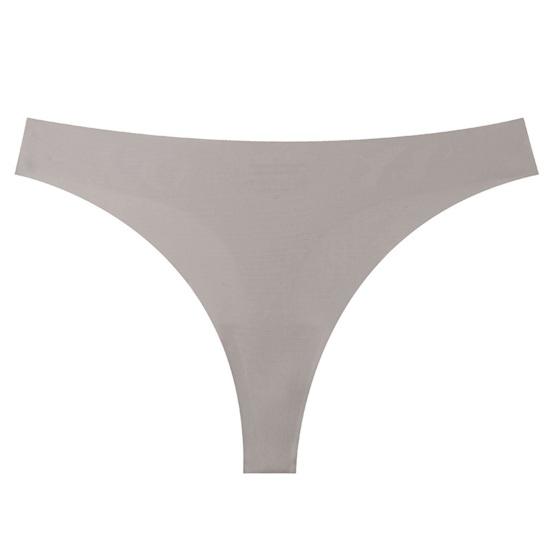 Women Seamless Thongs Breathable Quick Drying V-waisted No Show Panties Solid Color Stretch Ladies Ice Silk Brief Underwear Underpants