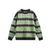 Unisex Oversized Crewneck Knit Sweater Cotton Blend Gradient Mohair Style Winter Casual Pullover Teens