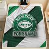 Custom Name New York Jets Flannel Blanket, High quality Comfortable for All Seasons, Home Decor, Warmth and Comfort