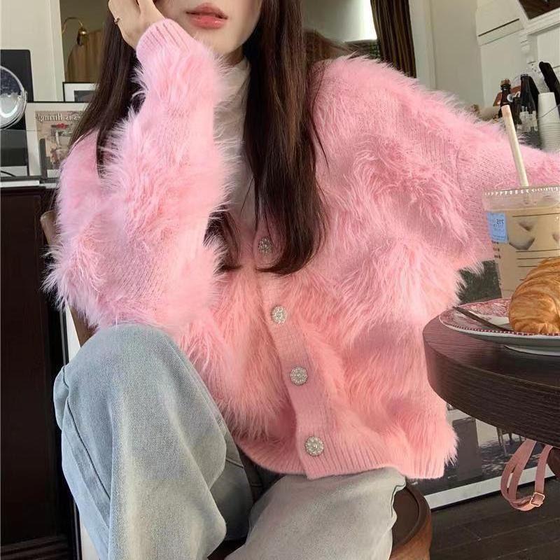 Cardigan Sweater Female Top Super Fairy Tassel Mink Fleece Women Loose Sweetheart Fur Fashion Foreign Long Sleeve Female Coat