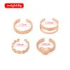 Europe and the United States hot-selling creative simple love metal open joint ring four-piece set jewelry