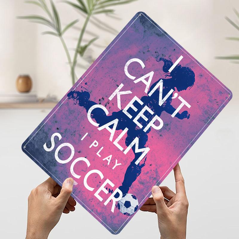 

Keep Calm Girls Soccer Tinplate Poster Customized Wall Art Vintage Metal Signs Retro Tin Plaque for Office Decoration Room Decor 7.9x11.8In(20x30cm)