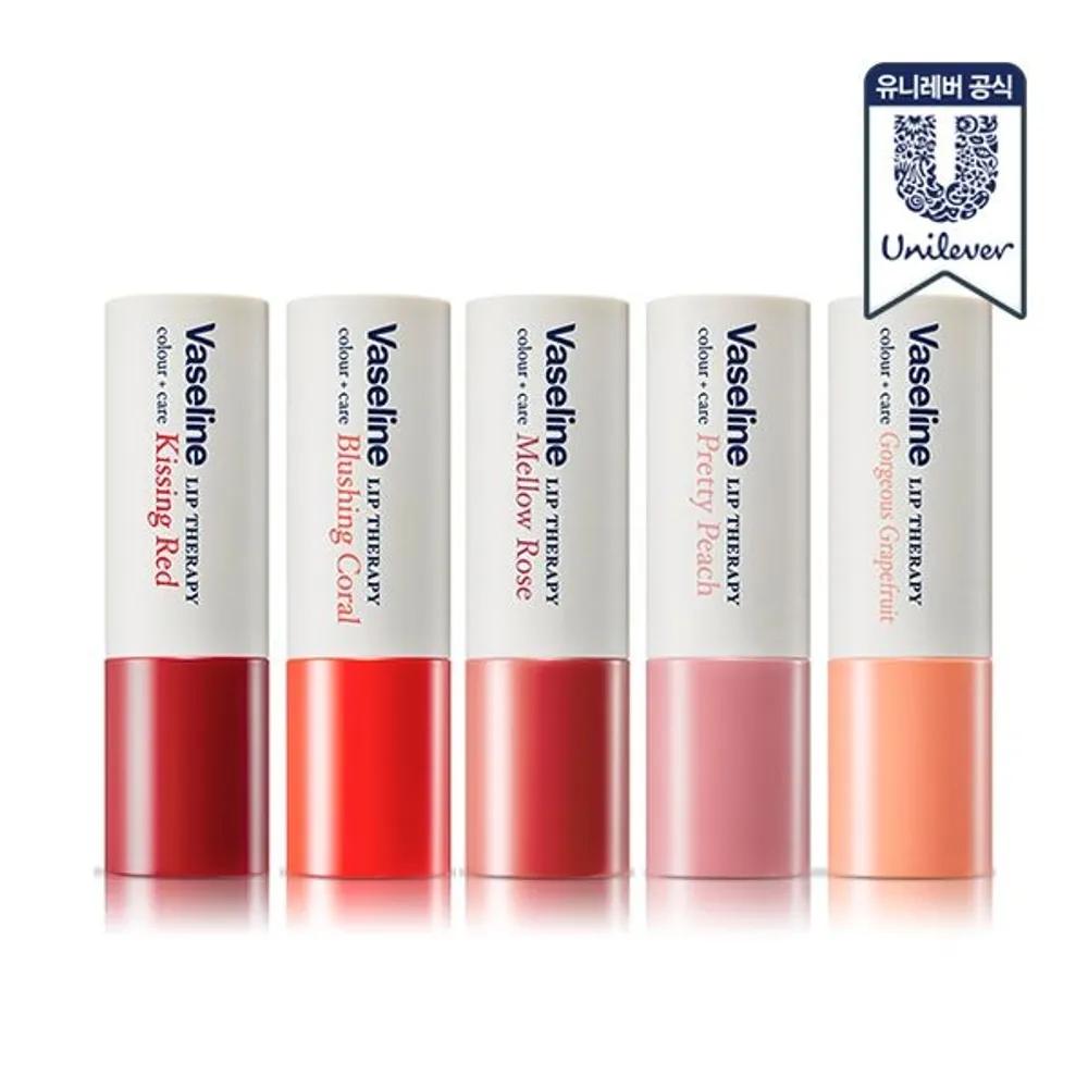 

Vaseline Lip Therapy Color & Care Lip Balm 4.2g 2 pcs (5 types) Blushing Coral + Grapefruit