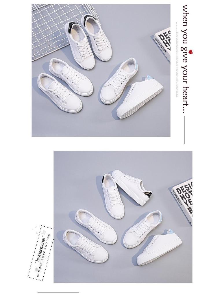 Zapatillas de Moda Blancas de Tacón Bajo para Mujer Primavera/Otoño 2025 - Tacón Plano, Estilo Deportivo Casual