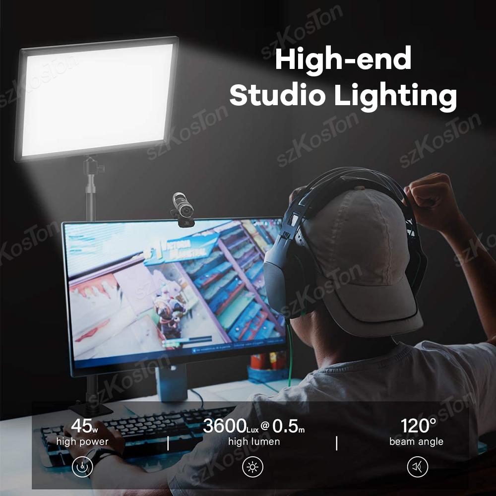 LED Photo Studio Light Video Lighting Portable Video Recording Photography Panel Lamp With Stand for Youbute Game Tiktok Makeup