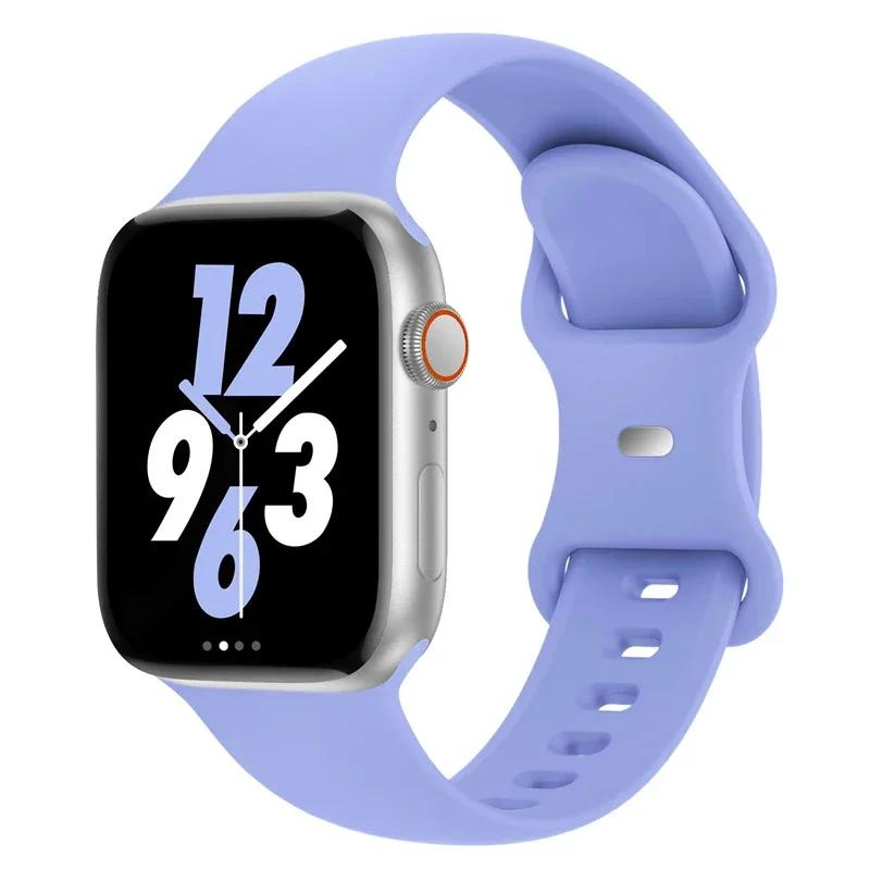 Silikonowy pasek do Apple Watch 44mm 45mm 40mm 41mm 42-38mm 45 mm bransoletka sportowa iwatch series 8 7 6 5 4 3 SE 9 Ultra 2 49mm