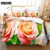 Luxury Rose Queen Bedding Set Duvet Cover Set Bedding Comforter Bedding Sets Bed Linen King Size Duvet Cover Bedding Set
