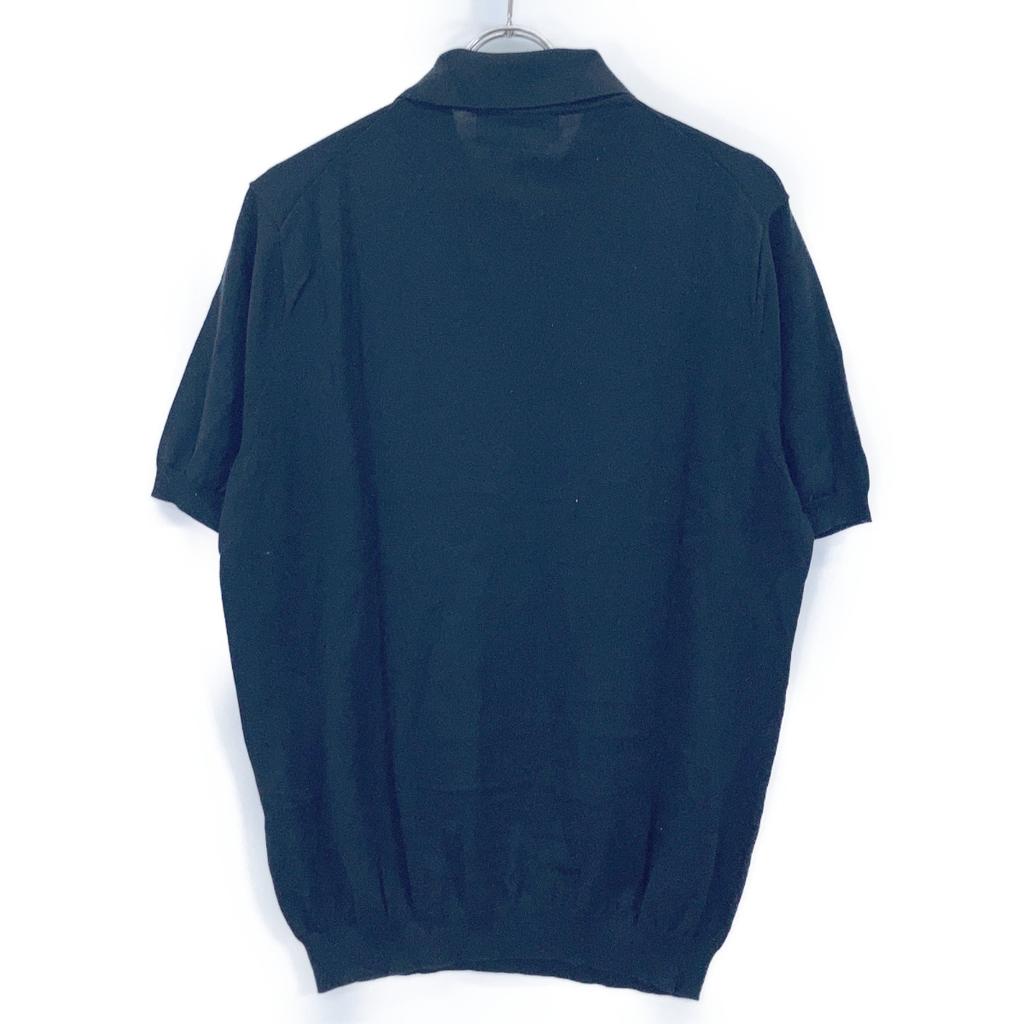 TOMORROWLAND 61-02-12-02002 Black Silk Cotton Knit Polo Shirt SESIA tops M blackUsed