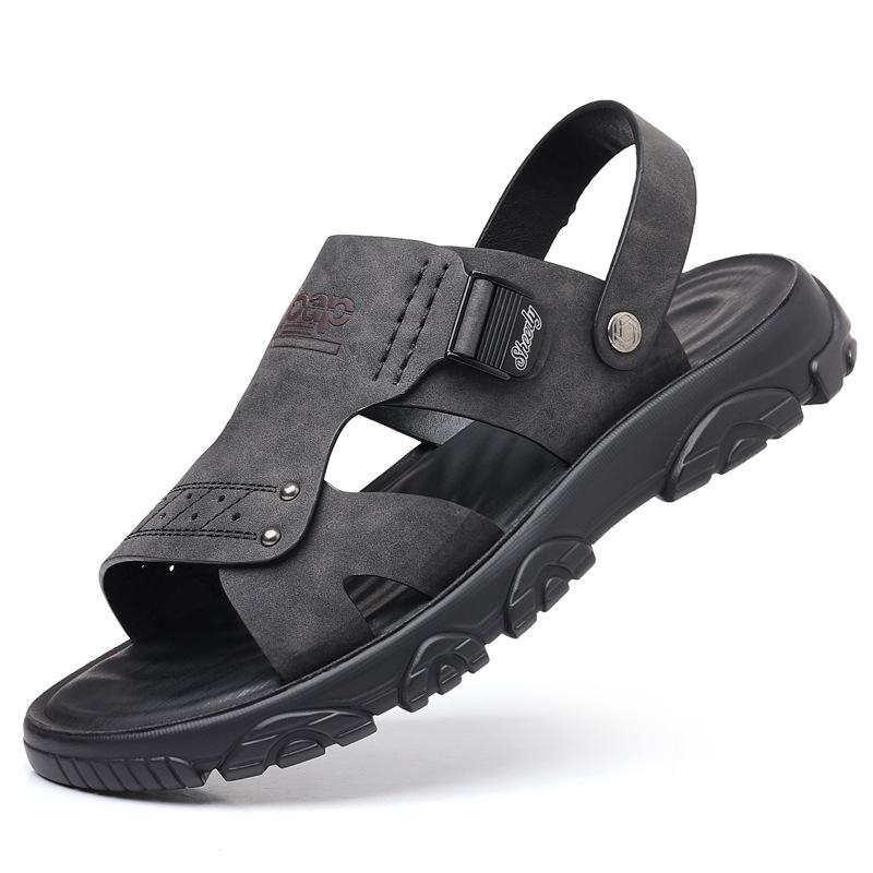 

Новая летняя мужская пляжная обувь, уличные кожаные мужские сандалии, мужская обувь, мужские шлепанцы 38
