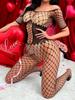 Erotic Mesh Clothes Fashion Lingerie Set Hot Babydoll Costumes Women's Sexy Tights Full Bodystockings Fishnet Hollow Jumpsuit