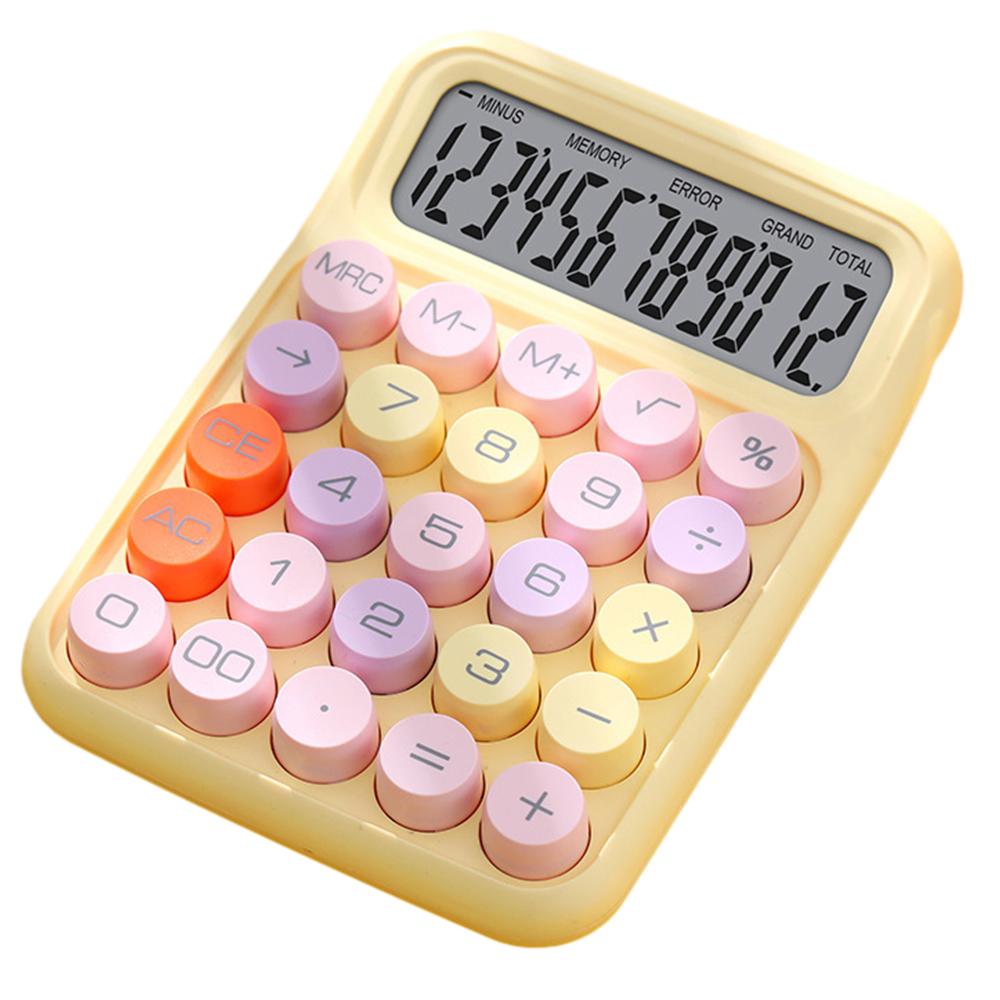 

New Calculator Portable Mechanical Buttons Calculator Easy To Use For Office School Home Vintage Desktop Stationery жёлтый