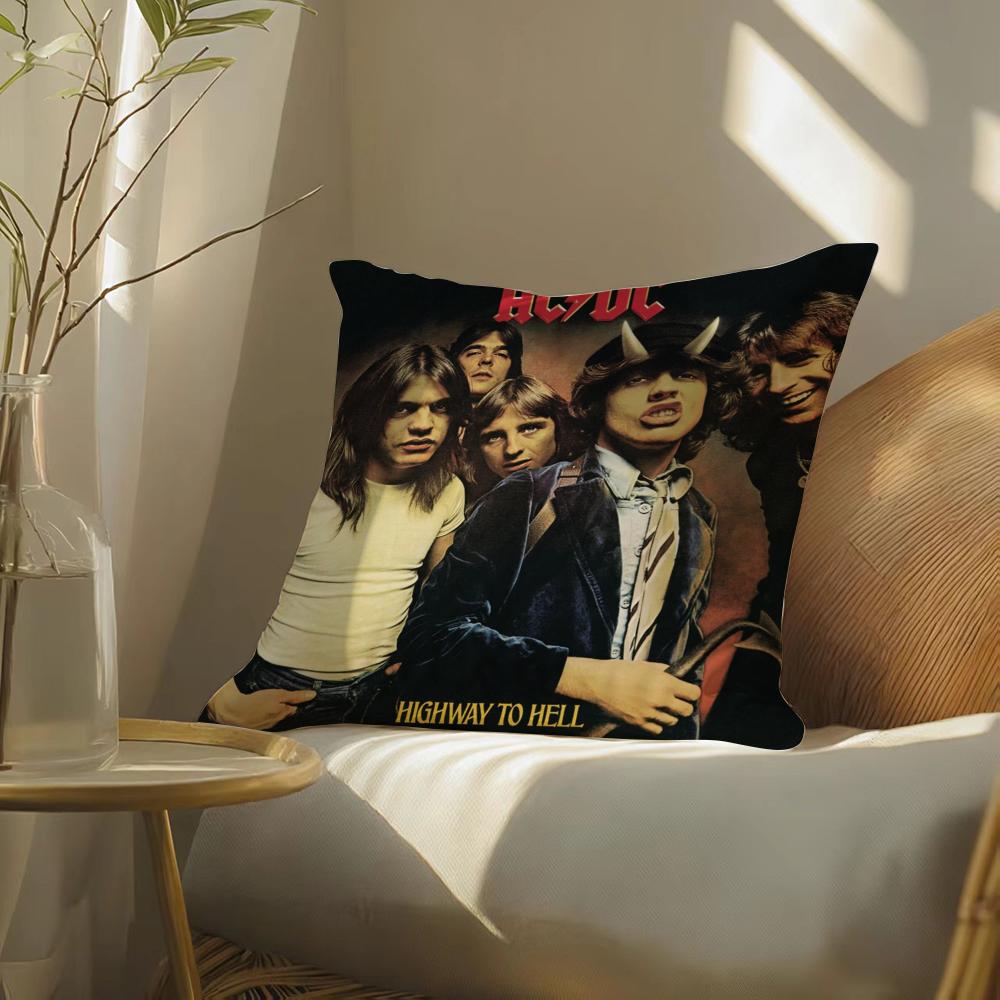 ACDC Band Klassisch Vintage Kissenbezug Seidig Elegant Komfort Sofa Bett Unsichtbarer Reißverschluss