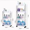 3/4 Tier WHite Storage Kitchen Bathroom Cart with Wheels Mobile Shelving Unit Utility Rolling Organizer For Home Narrow Places