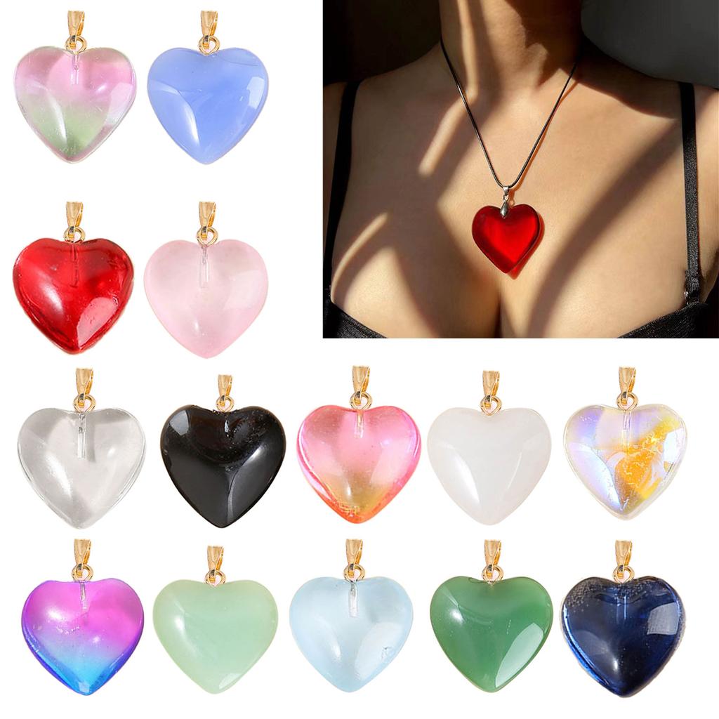 5 szt. Kryształowy Wisiorek Serce z Otworem Breloczek do Plecaka Brzoskwiniowe Serce z Otworem Biżuteria DIY Rzemiosło Kobiety Nastolatki