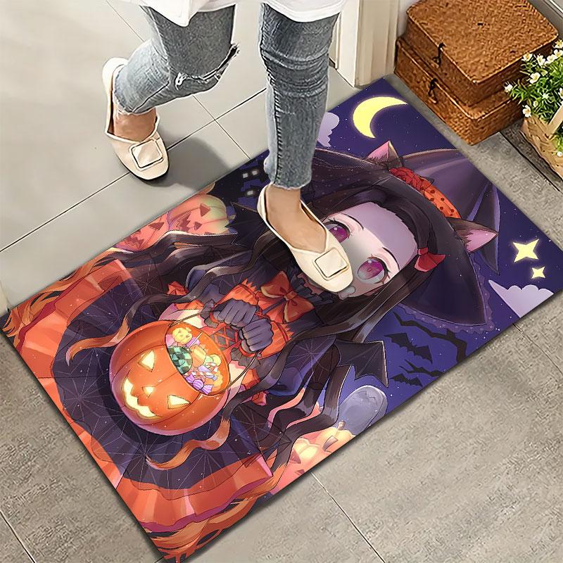 שטיח Demon Slayer לסלון, חדר שינה, קישוט ספה לבית, משחק לילדים, משטח רצפה מונע החלקה