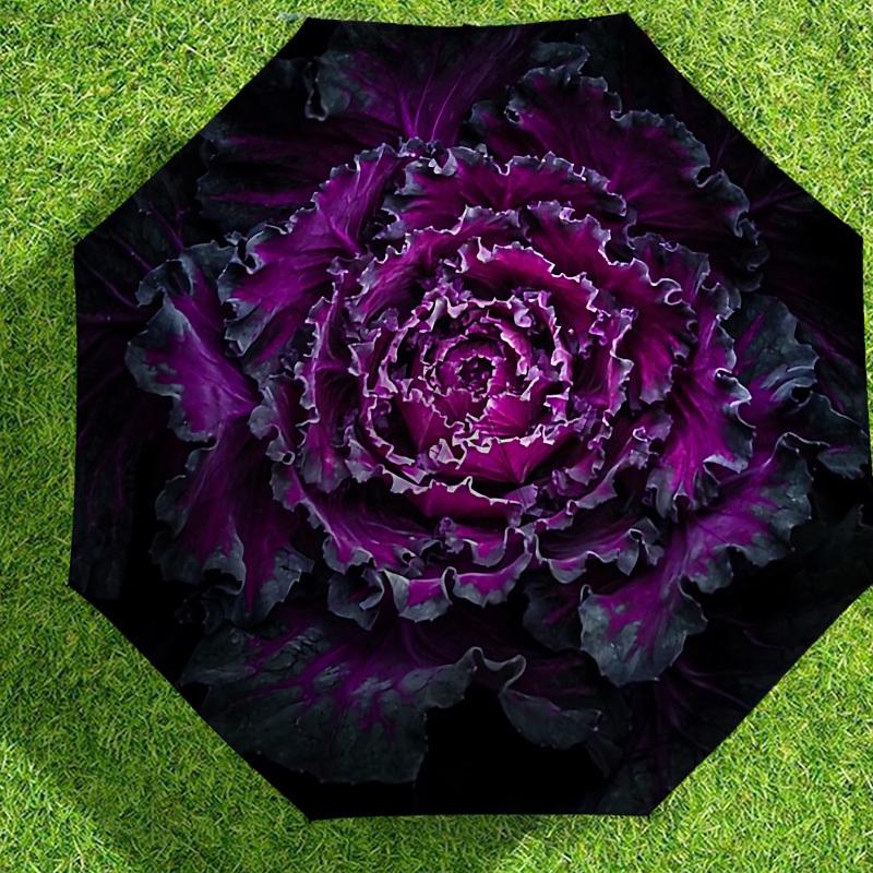 Purple Passion Bloom: Umbrella with Auto Open/Close, Outdoor Protection, Lightweight and Durable Travel Accessory 123